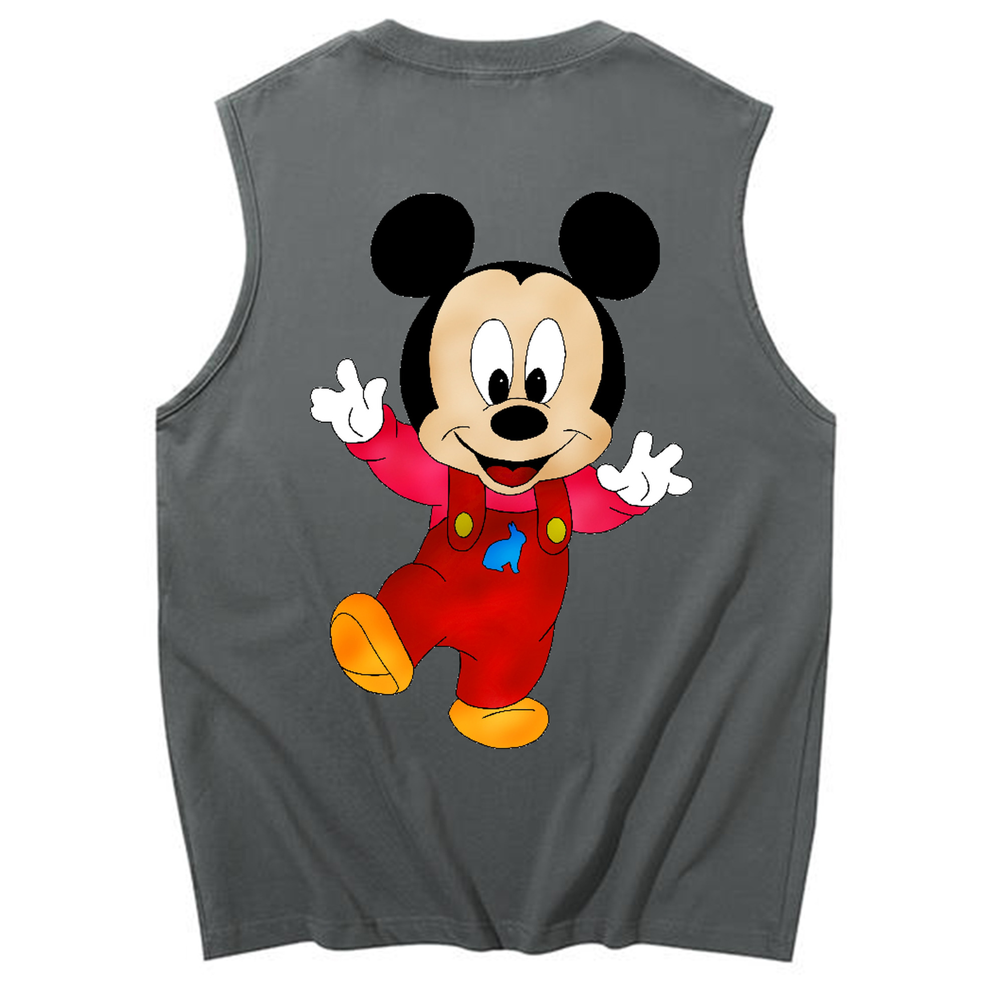 ミッキーマウス Mickey Mouse コットン100％タンクトップ（背面プリント）